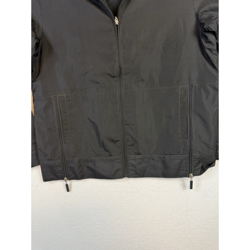 ID Wear Mens Black Windbreaker Rain Jacket Sz M Full zip Dad Hipster Chest 44 - Picture 9 of 9